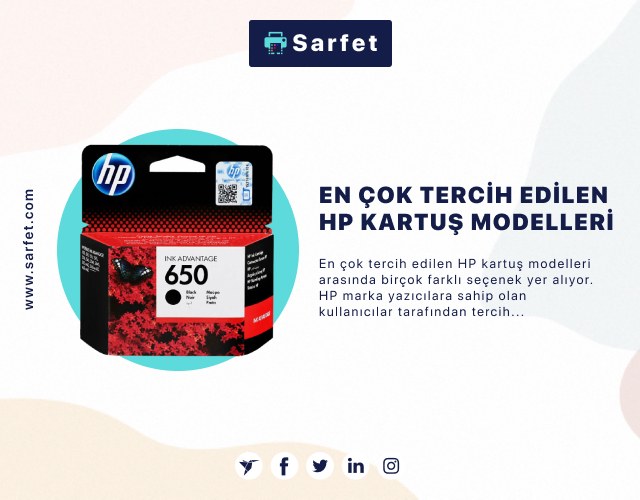 En Çok Tercih Edilen HP Kartuş Modelleri 