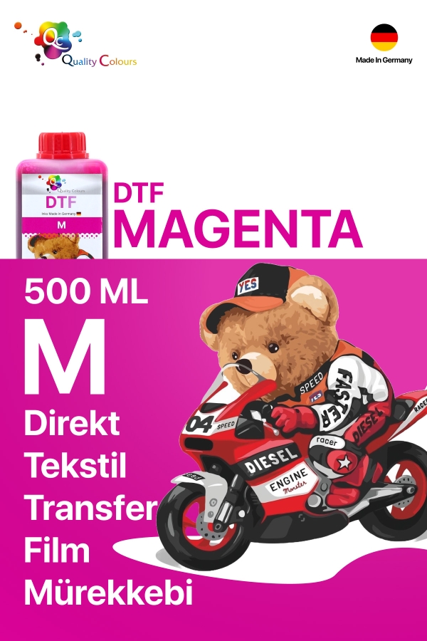 DTF Tekstil Baskı Mürekkebi Kırmızı 500ml - 2