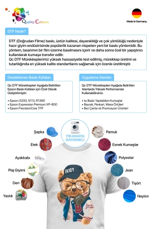 DTF Tekstil Baskı Mürekkebi Mavi 250ml - 3