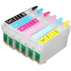 EPSON - Epson T0791 T0796 Uyumlu Kolay Dolabilen Kartuş 6 Renk