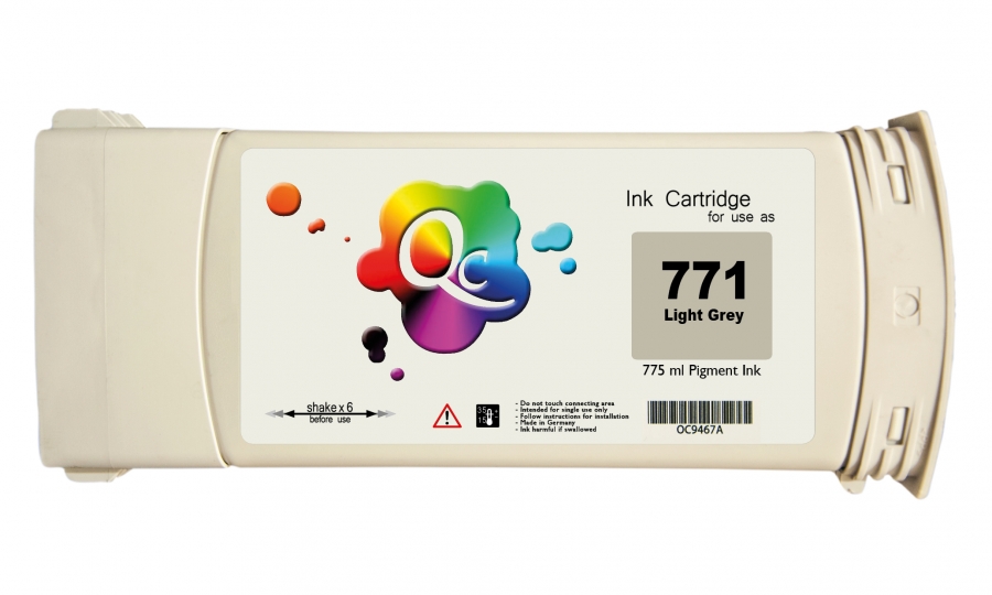 HP 771 CE044A Light Gray Açık Gri Plotter Pigment Muadil Mürekkep Kartuş 775ml