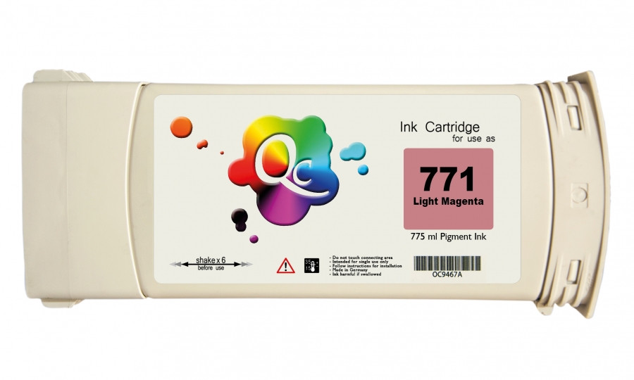 HP 771 CE042A Light Magenta Açık Kırmızı Plotter Pigment Muadil Mürekkep Kartuş 775ml