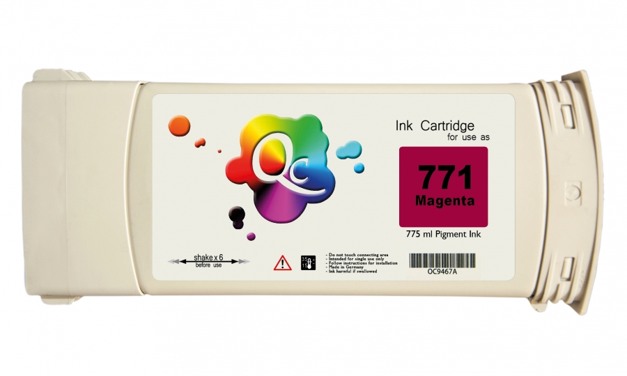 HP 771 CE039A Magenta Kırmızı Plotter Pigment Muadil Mürekkep Kartuş 775ml