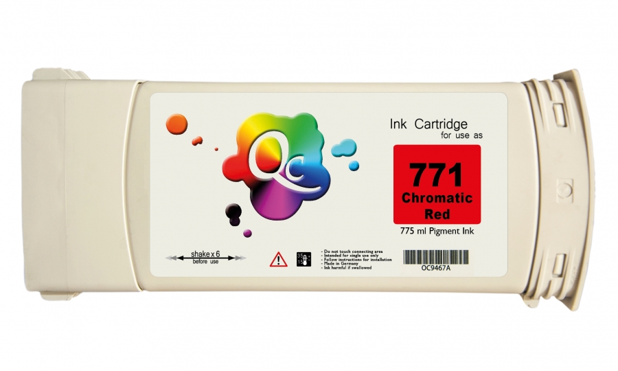 HP 771 CE038A Red Kırmızı Plotter Pigment Muadil Mürekkep Kartuş 775ml