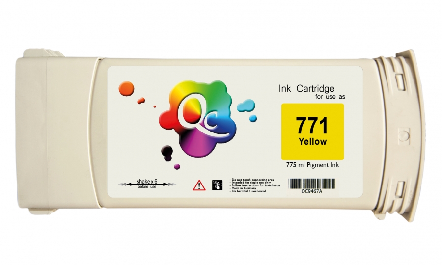 HP 771 CE040A Yellow Sarı Plotter Pigment Muadil Kartuş 775ml