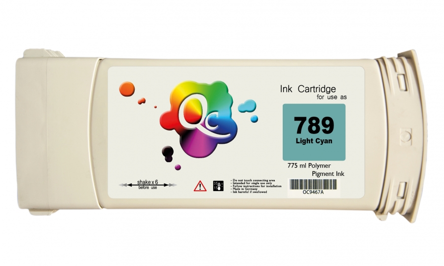 HP 789 CH619A Light Cyan Açık Mavi Muadil Mürekkep Kartuş 775ml