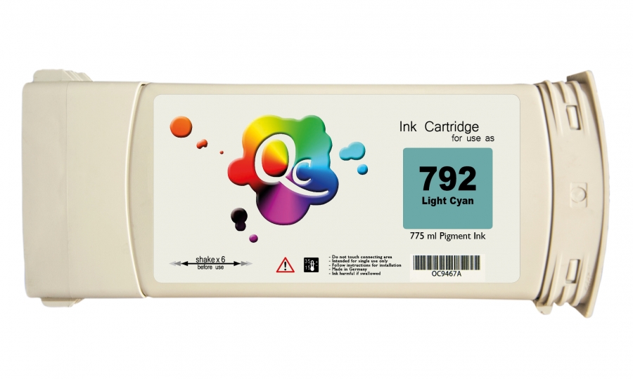 HP 792 CN709A Light Cyan Açık Mavi Muadil Mürekkep Kartuş 775ml