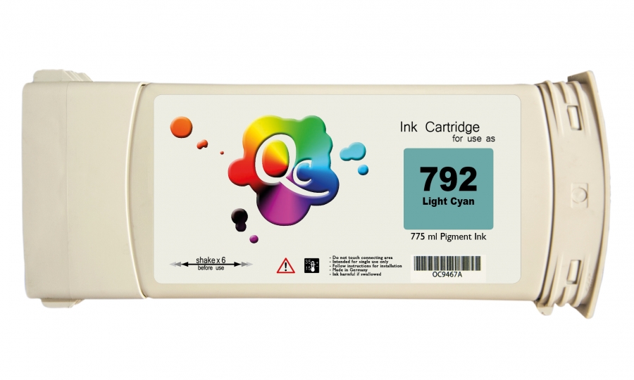 HP 792 CN709A Light Cyan Açık Mavi Muadil Mürekkep Kartuş 775ml