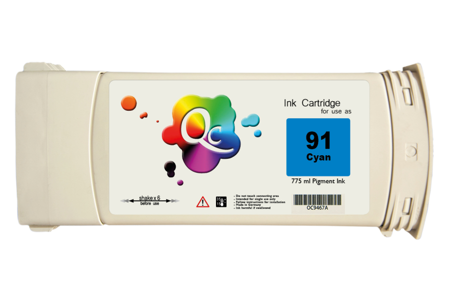 HP 91 C9467A Cyan Mavi Plotter Pigment Kartuş 775ml