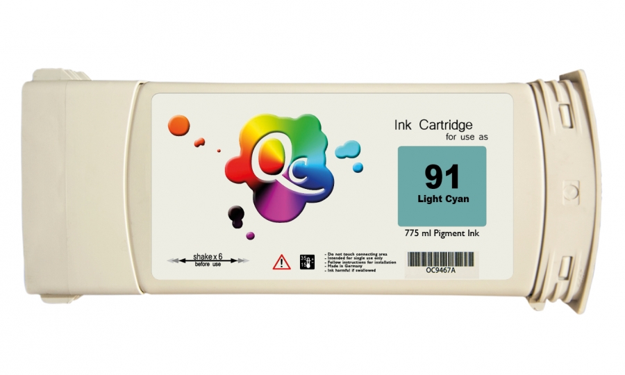 HP 91 C9471A Light Cyan Açık Mavi Plotter Pigment Kartuş 775ml