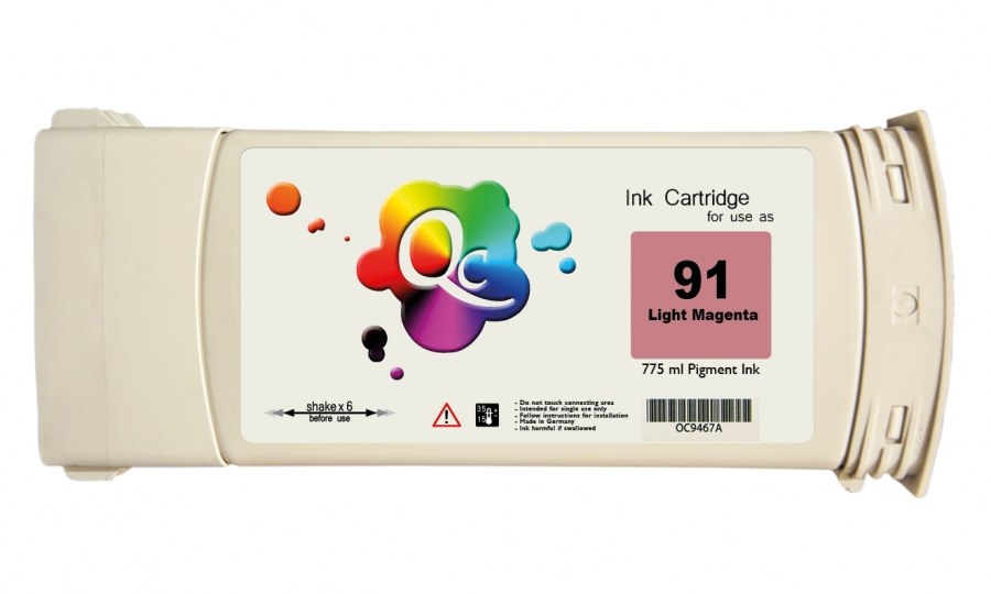 HP 91 C9470A Light Magenta Açık Kırmızı Plotter Pigment Kartuş 775ml