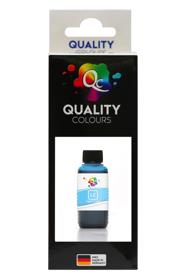 EPSON - Qc Epson 108 Uyumlu Mürekkep 100ml LC Dye Light Cyan Açık Mavi