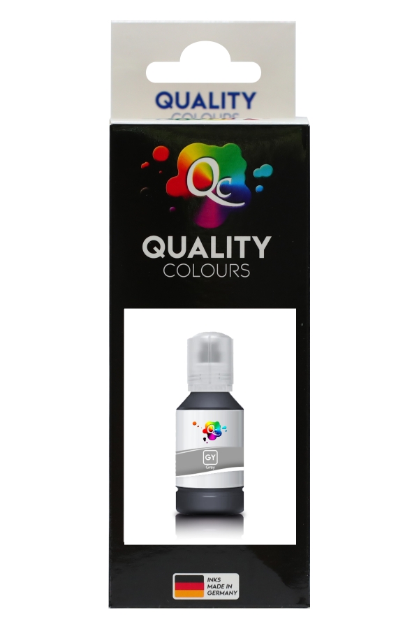 EPSON - QC Epson EcoTank ET Serisi Yazıcılar İçin Uyumlu Mürekkep 140ml GY Dye Grey Gri