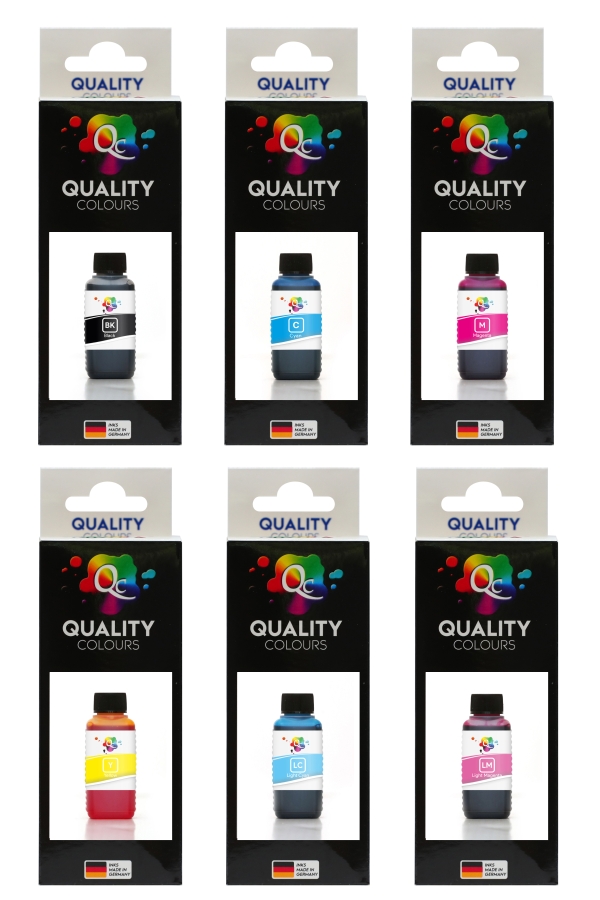 EPSON - Qc Epson L Serisi Yazıcılar İçin Uyumlu Mürekkep Seti 100ml 6 Renk