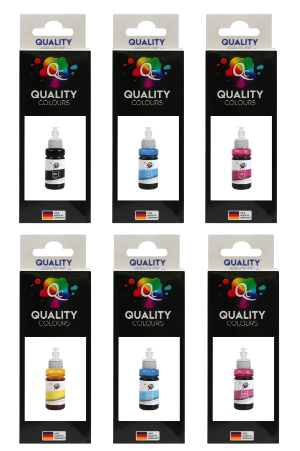 EPSON - Qc Epson L Serisi Yazıcılar İçin Uyumlu Mürekkep Seti 140ml 6 Renk