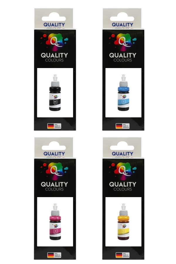 EPSON - Qc Epson L Serisi Yazıcılar İçin Uyumlu Mürekkep Seti 70ml 4 Renk