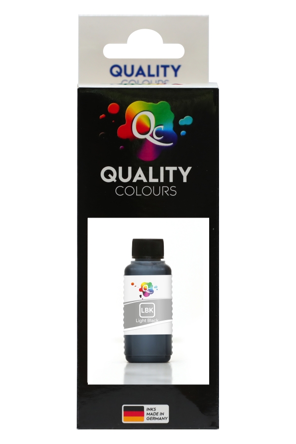 EPSON - Qc Epson Stylus Photo Serisi Yazıcılar İçin Uyumlu Mürekkep 100ml LBK Pig Light Black Açık Siyah