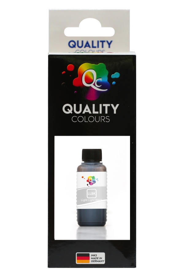 EPSON - Qc Epson Stylus Photo Serisi Yazıcılar İçin Uyumlu Mürekkep 100ml LLBK Pig Light Light Black Açık Açık Siyah
