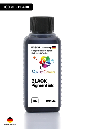  - QC Epson Colorworks Siyah Pigment 100ml Etiket Mürekkebi
